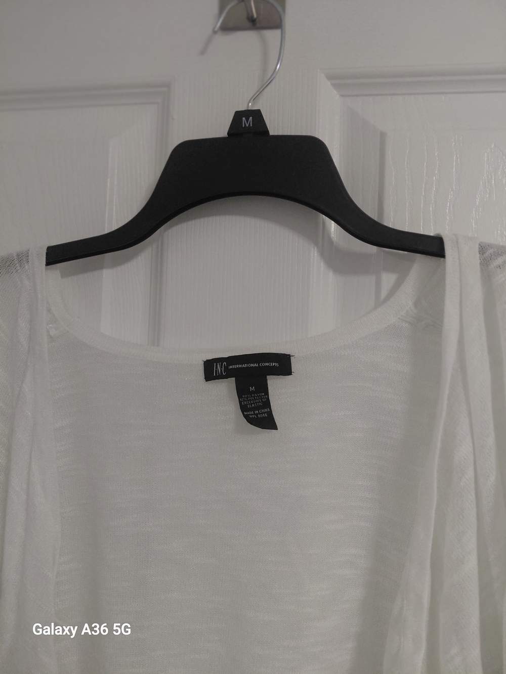 INC International Concepts Sheer White Scoop Neck Tunic